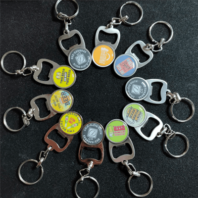 מחזיק מפתחות פותחן עם הדפסה וחיפוי קריסטל דום